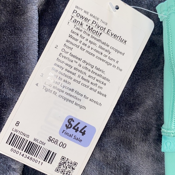 NWT POWER PIVIOT EVERLUX TANK MOTIF - Picture 3 of 3